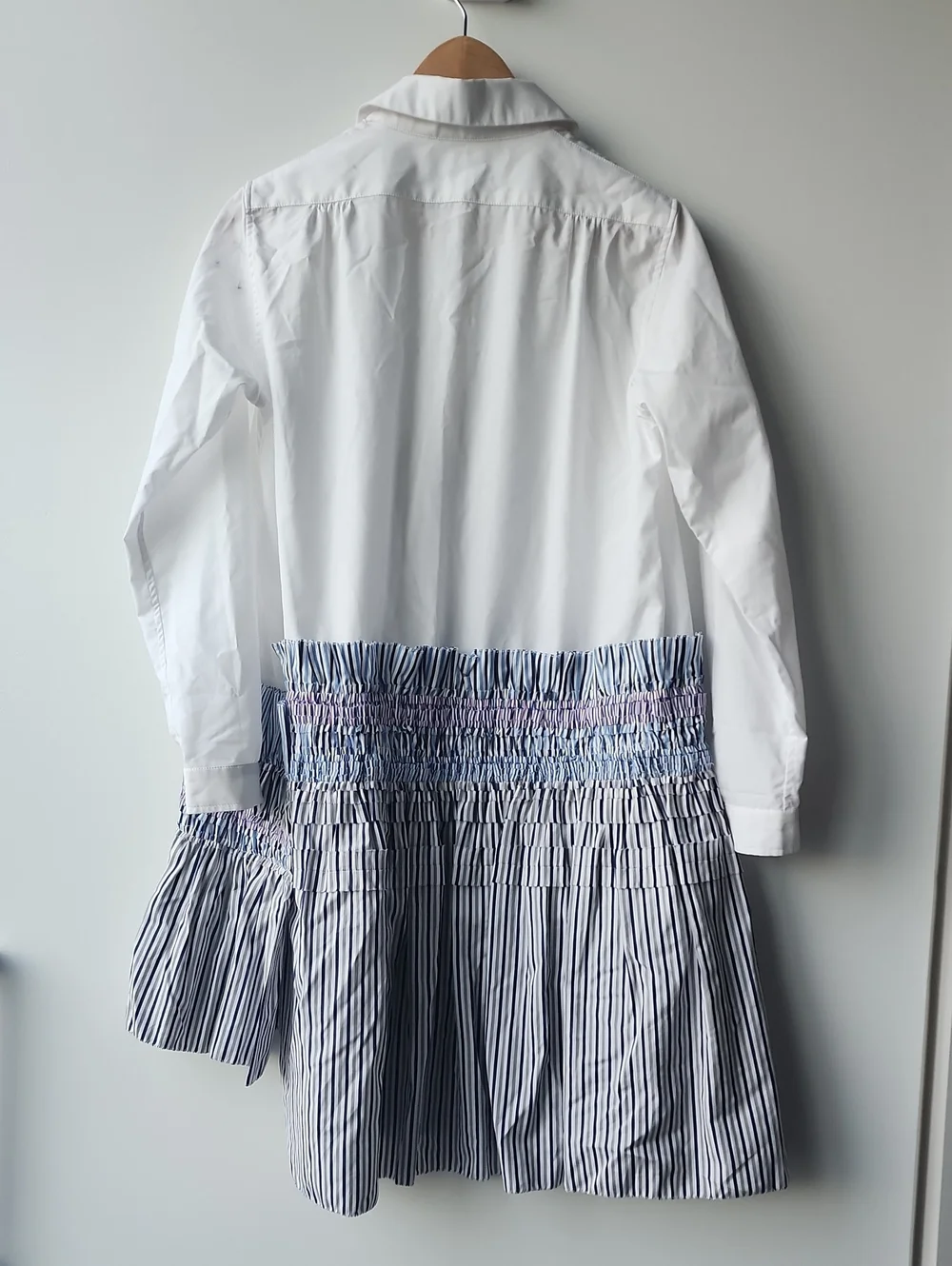 minki Smocked Pleated Uneven Hem Shirt Dress - Picture 11 of 11
